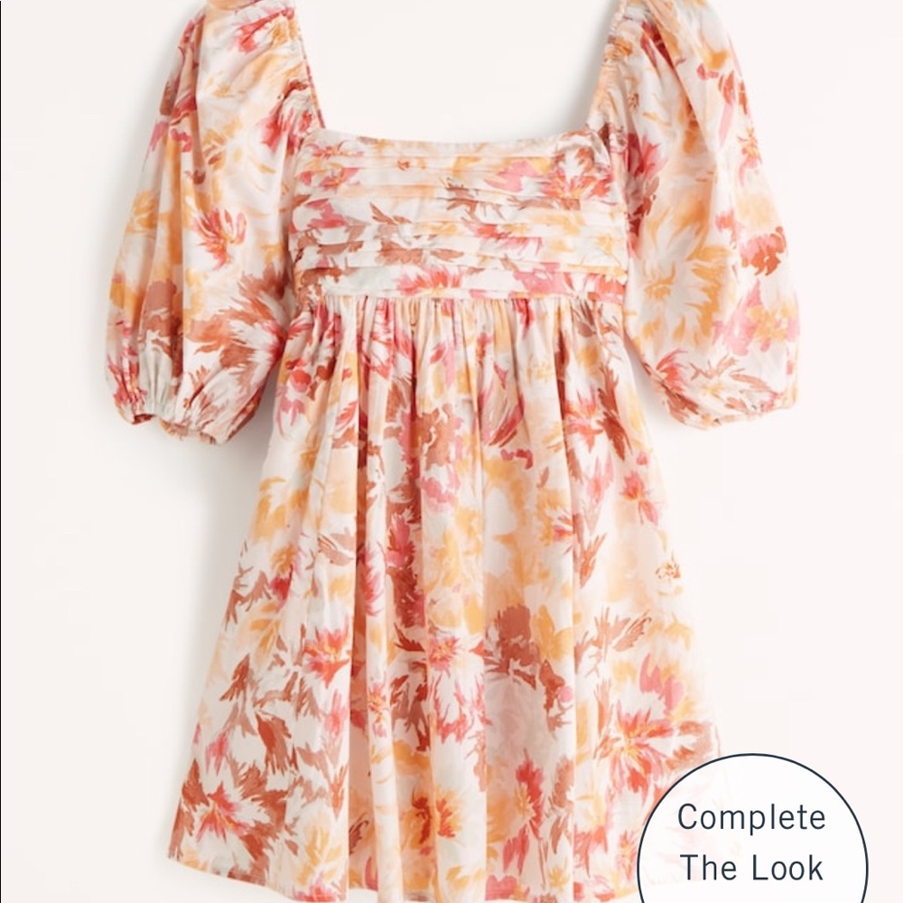 Abercrombie - Ruched Bodice Puff Sleeve Mini Dress